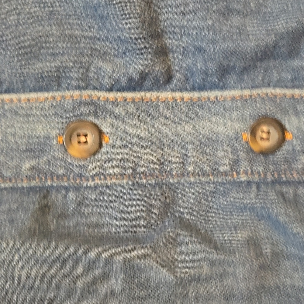 Boden Tiered Denim Button-Down 100% Cotton Denim Midi Skirt - Picture 3 of 9